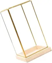 Vintage Glass Display Case Elegant Decorative Cuboid Artwork Showcase , Gold Clear , M