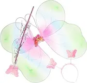 Butterfly Costume Cosplay Props Fairy Wings Boys and Girls Headband Colorful Butterfly Wings Set Butterfly Prop