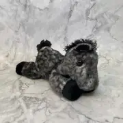 Aurora Mini Flopsies HORSE Dark Gray 8in Plush Black Mane Hooves Tail EE