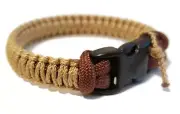 Paracord Bracelet 550 Cinn. Brown/Gold Micro Cord U.S. Seller - Handmade