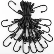Bungee Cords with Hooks 15 inch - Black Bungee Cords 8 Pcs