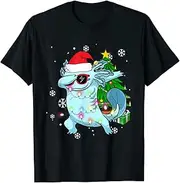 [keoStore] Dabbing Axolotl Christmas Tree Light Pjs Pajama Cute Axolotl ds746 T-Shirt