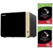 QNAP TS-664 6 Bay 8GB Desktop NAS With 2x 12TB NAS HDD Bundle [BDLQNP66407]