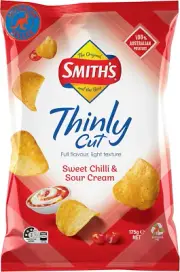 Smith'S Thinly Cut Sweet Chilli and Sour Cream Potato Chips 175 G