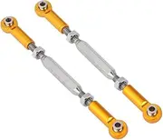 KOMBIUDA Pull Rods 6 Pack 88mm Length Aluminum Alloy Turnbuckle Rods Long Steering Linkage Yellow Essential for Car Upgrades