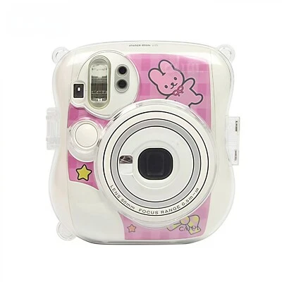 Camera case. Transparent hard shell. Shoulder straps.For Fujifilm instax mini 25