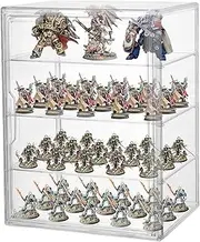 Clear Acrylic Miniature Storage Case Stackable Miniature Carrying Case for Collectibles Transport Action Figure Display case with Magnetic Door for Warhammer 40k Miniatures,Death Guard 40k