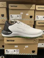 Puma Men’s Phantom Cat Nitro Golf Shoes Sz 13M White/Black/Fluro