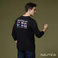 在飛比找Yahoo奇摩購物中心優惠-NAUTICA男裝 品牌旗語印花長袖T恤-黑