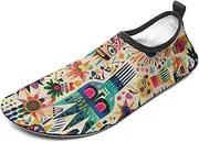 [BTCOWZRV] Water Shoes for Women Men Symbols and Patterns Water Sports Shoes Slip-on Breathable Lightweight Athletic Aqua Sock