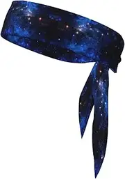 Galaxy Night Sports Strap Double-Sided Headscarf Men's Bow Tie Sports Headscarf Running Yoga Exercise Headband