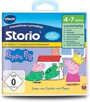 Peppa, 1 Storio 2 Lernspiel: Interaktives Lern-Tablet. Ein E-Book, 7 Lernspiele und ein Kreativspiel