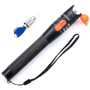 Fiber Visual Fault Locator 10MW, VFL Fiber Optic Cable Tester Red Light Pen Tester Adapt LC/FC/SC/ Interface BlackOrange