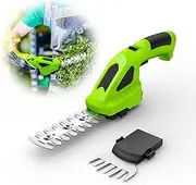 Electric Hedge Trimmer, 2-in-1 Cordless Grass Shear & Shrub Cutter,7.2v Handheld Grass Trimmer Hedge Shears, 2000mah Battery Powered Grass Cutter, Garden Lawn Plants Trimmer Outdoor Tool