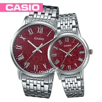 在飛比找momo購物網優惠-【CASIO 卡西歐 對錶系列】不鏽鋼錶帶_羅馬數字_浪漫情