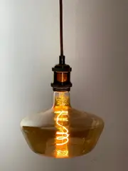 Brass Vintage LED Pendant Lights with Extra Large LED Globe Light Bulb Warm Light 4W E27