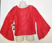 Praisewear Blouse Liturgical Red Long Bell SLeeve ch/Ladies basetop pullover