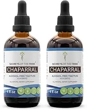 Chaparral Alcohol-Free Liquid Extract, Organic Chaparral (Larrea tridentata) Dried Leaf and Flower Tincture Supplement (2x4 FL OZ)