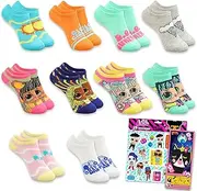 [L.O.L. Surprise!] LOL Surprise Socks for Girls - LOL Surprise Apparel Bundle with 10 Pairs of LOL Socks Kids Shoe Size 10-4 Plus Stickers | LOL Surprise Socks for Girls 6-8 Years, Multicolor, 4-8 Years