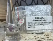Bomb Party “Crossing Paths” Lab Created Light Plum Ice Crystal, Rhodium, 10
