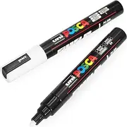 Uni-Ball POSCA PC-5M Paint Marker Art Pens - 1.8-2.5mm – Black and White - Pack of 2
