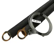 27-48-070lbs 8' Orange Extension Spring & Safety Cables Double Loop End Garage