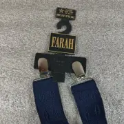 Vintage Farah Suspenders Men One Size Blue Stretch Made in USA Adjustable Pant