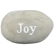 Joy 12cm Cement Inspirational Stone / Pebble, Feel Good, Paperweight, Garden 400g