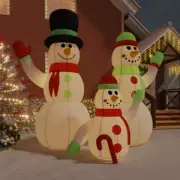 Inflatable Snowman Family with LEDs 500 cm
