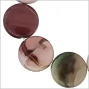 8 Large Mexican Imperial Jasper Flat Round Coin Beads 20mm #69143