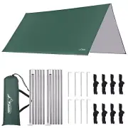 10X10 FT Camping Tarp with Poles, Waterproof and Lightweight Tent Hammock Tarp