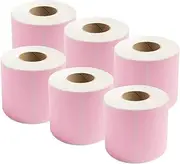 ExtraPrint 6 Rolls Pink Perforated Direct Thermal Labels 100x150mm Shipping Label Sticker for Amazon, Shopify, Compatible with Zebra Datamax SATO Thermal Label Printer (350 Labels per Roll)
