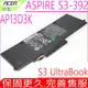 ACER 電池(原廠)-宏碁 Aspire S3 電池,S3-392 電池,S3-392G 電池,1ICP6/60/78-2,1ICP5/60/80-2, AP13D3K