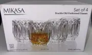 NEW Mikasa Set Of 4 Saxon Double Old Fashioned Glasses Fine Crystal