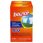 (320 SHEETS) BOUNCE FABRIC SOFTENER DRYER SHEETS OUTDOOR FRESH SCENT