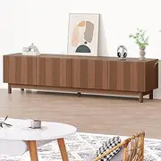 ALFORDSON TV Cabinet Stand with 2 Ample Side cabinets, 2 Middle Shelves and Storage Cable Management Holes, Tambour Sliding TV Stand 180 x 40 x 45cm for Home Living Room Bedroom, Dark Teak