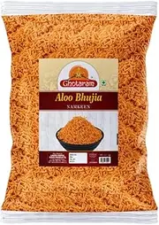 Ghotaram Kufri Sindhuri Aloo Bhujia Namkeen Made of Potatoes,Gram Flour,Spices and Herbs||All time Favourite Indian Snacks/Namkeen||Ready to eat||No Preservatives Crsipy Snack-300g*1Pack