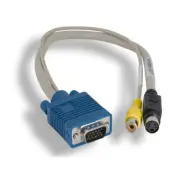 KNTK 12inch VGA HD15 Male to S-Video+RCA Mono Female Adapter PC Video Card to TV