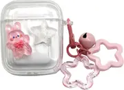 Cute Rabbit Star Clear Headphone Case Compatible with AirPods Pro 2nd Case
