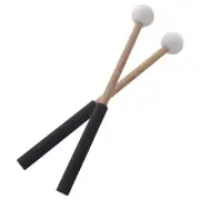 2pcs Drum Mallet, Wooden Drum Stick Mallets Bass Drum Stick with Rubber Head,