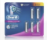 Oral-B 86279 Cross Action Refill Brush Head, Pack Of 5 Brush Heads