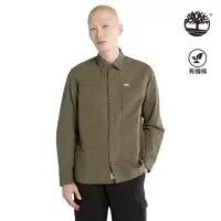 在飛比找momo購物網優惠-【Timberland】男款軍綠色有機棉寬鬆混合材質口袋襯衫