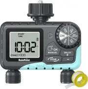 RAINPOINT Sprinkler Timer 2 Outlet, Water Timer for Garden Hose, Programmable Dr