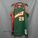 男式全新原創 NBA 1995-96 西雅圖超音速 #20 GARY PAYTON 復古球衣綠色 H