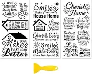 Rub on Transfer Decal Sticker for Furniture Craft Decor 6"x12" Quotes from A Happy Home, 3Pcs Waterproof UV DTF Transfer for Drawer Dresser Glass Porcelain Wood Wall Plastic