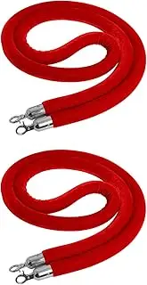 Red Velvet Rope Barrier, 2 Pcs Crowd Control Ropes for Theaters Party, Hotels Event VIP Stanchion Cord, 1/1.5/2/2.5/3/3.5/4/4.5/5m Long (Color : Gold Hooks, Size : 2m/6.5ft) (Silver Hooks 2.5m/8.2ft