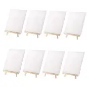 6 Pack 8 × 12 Inches Easel and Canvas Set, Wooden Art Easel Stand, TableTop