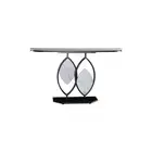 Creative Geometric Design Ceramic Top Entryway Table/Steel Legs