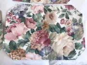 NWT Floral Pink Placemats Cottagecore Flower NOS Kmart Set of 4 90s 80s