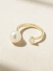 [Mizuki] Mizuki - 14-karat Gold Pearl And Diamond Ring - 7 7 Gold